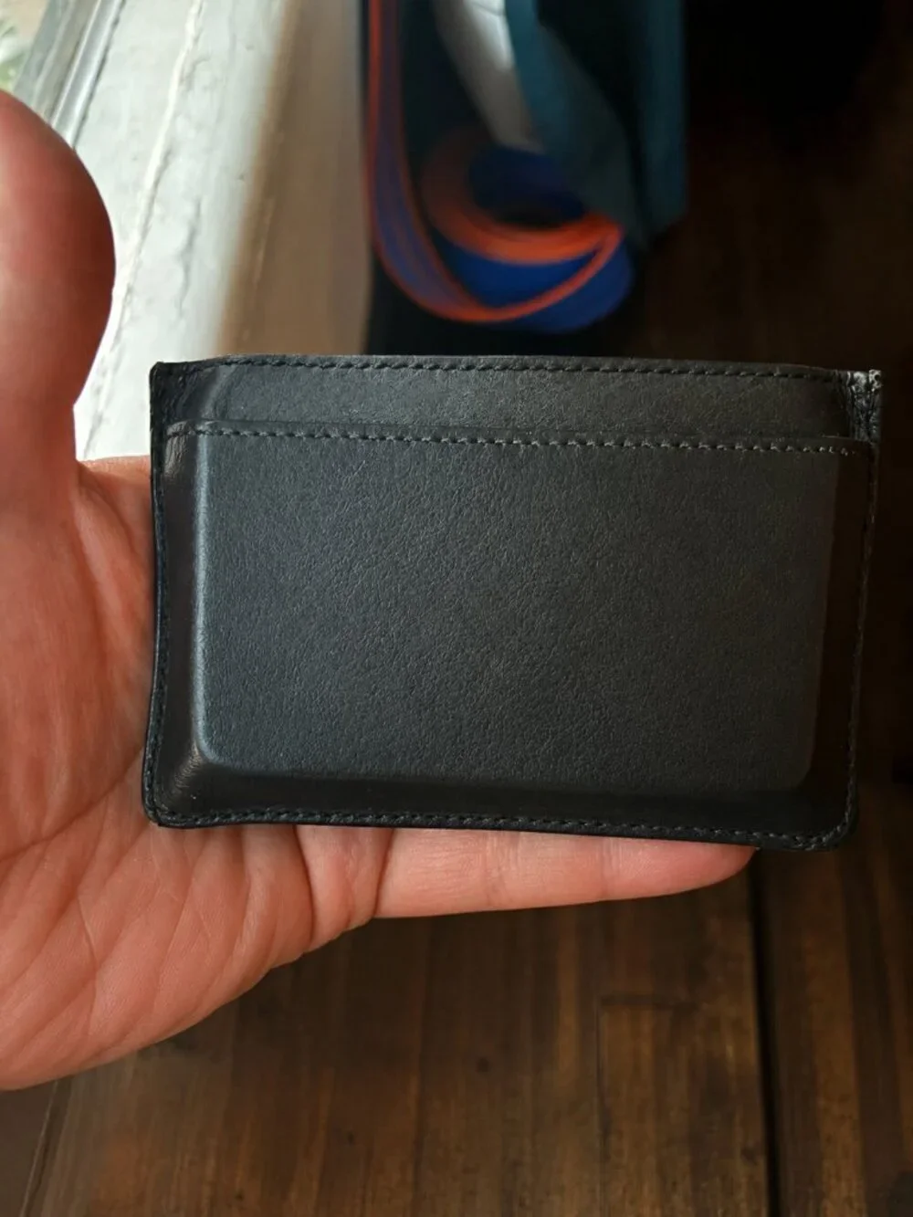 Saint Laurent YSL Y-Line Black Leather Gold Y Card Holder Wallet